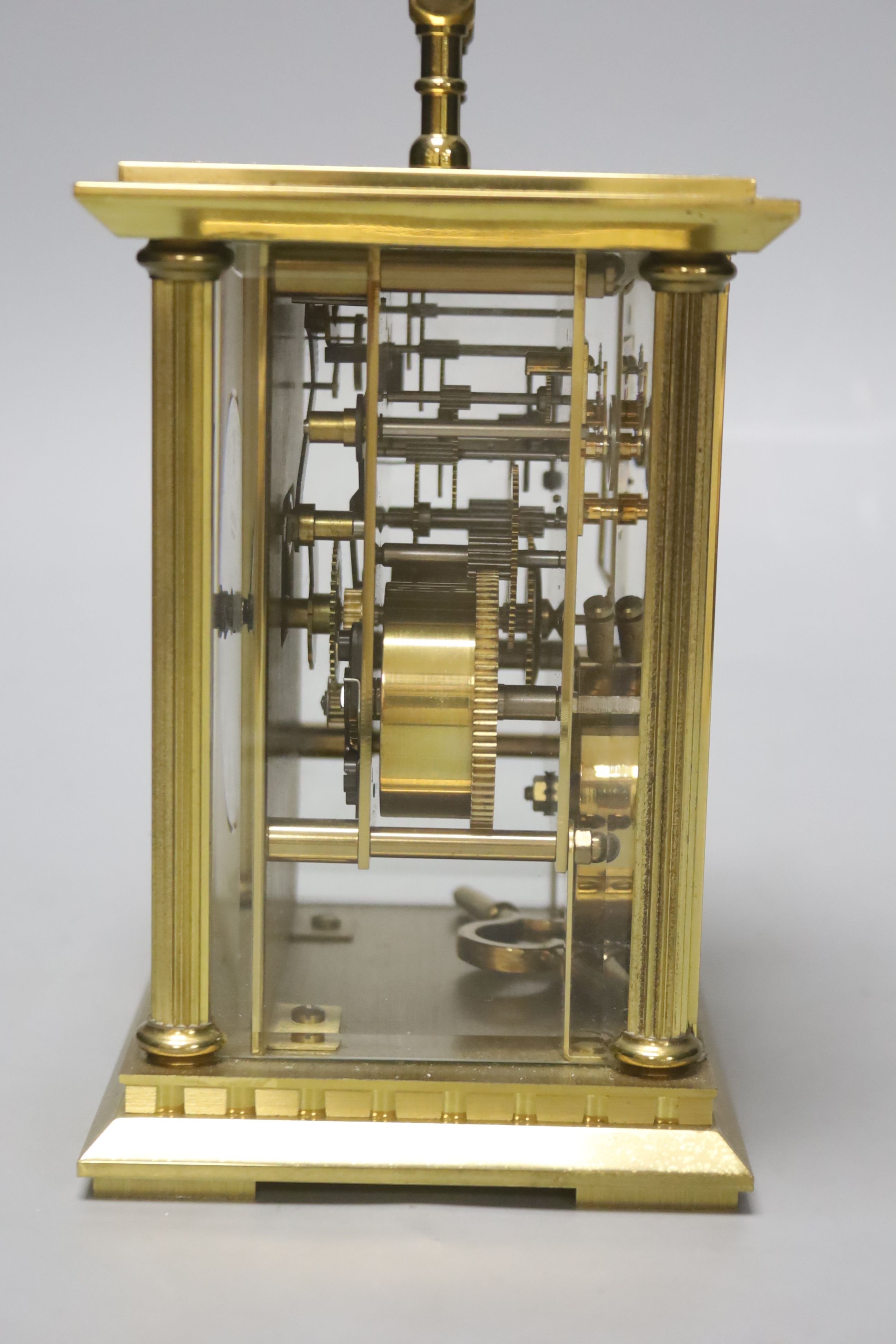 A Phaeton by Acctim brass carriage clock, height 19cm